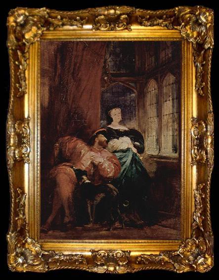 framed  Richard Parkes Bonington Franz I. und Margarete von Navarra, ta009-2